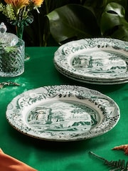 Spode Set of 4 Heritage Green Italian Dinner Plates - Image 2 of 3