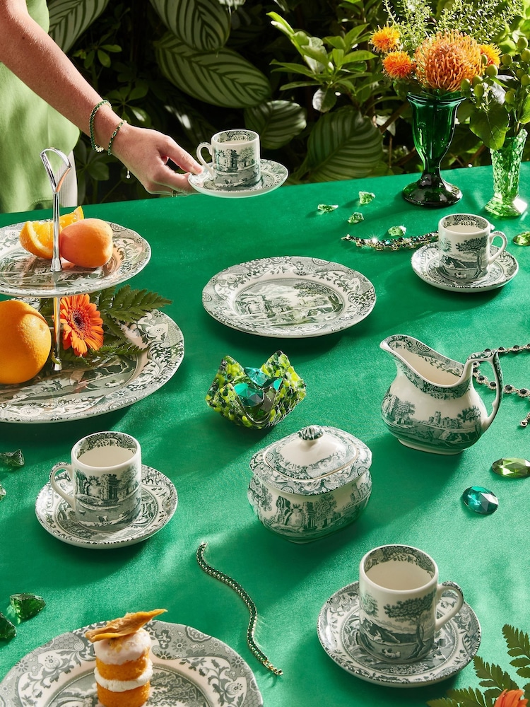 Spode Heritage Green Italian Set of 4 Coffee Cup & Saucers - Image 1 of 3