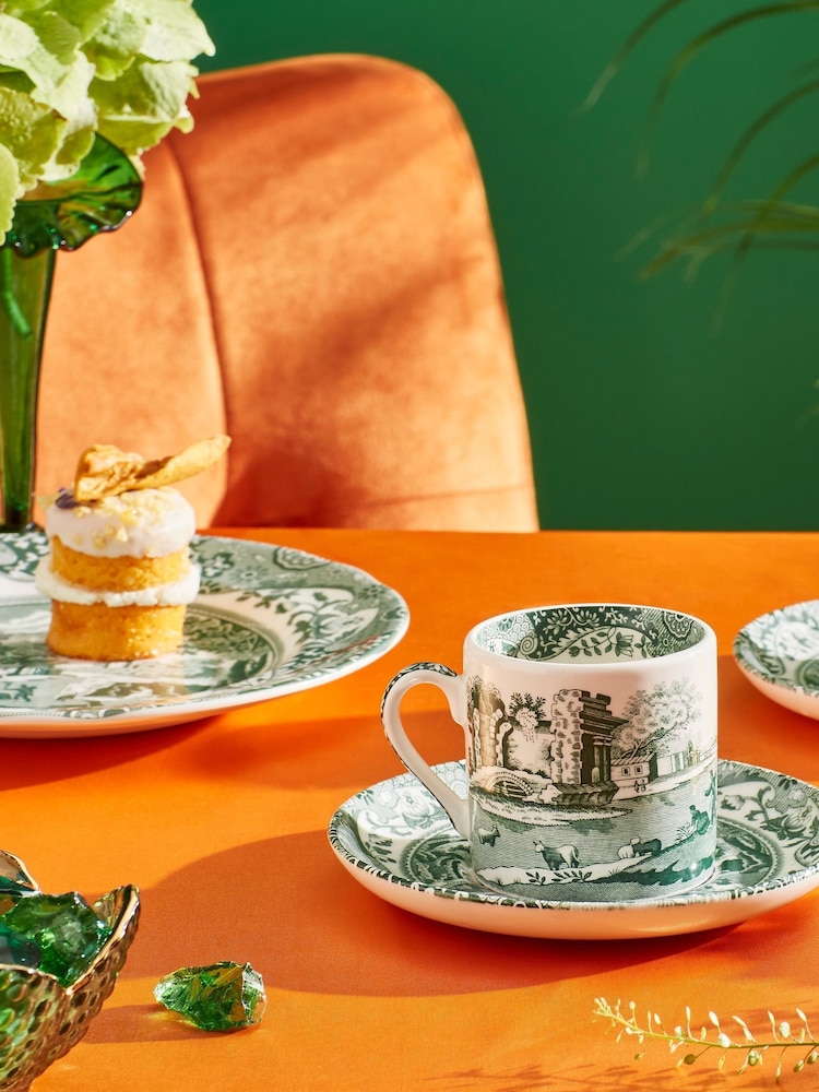 Spode Heritage Green Italian Set of 4 Coffee Cup & Saucers - Image 2 of 3