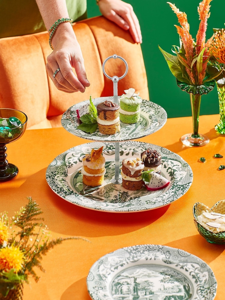 Spode Heritage Green Italian 2 Tier Cake Stand - Image 2 of 3 Spode Heritage Green Italian 2 Tier Cake Stand - Image 2 of 3
