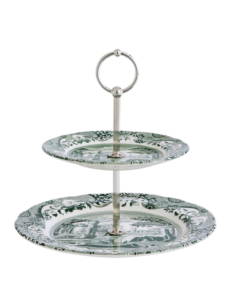 Spode Heritage Green Italian 2 Tier Cake Stand - Image 3 of 3 Spode Heritage Green Italian 2 Tier Cake Stand - Image 3 of 3