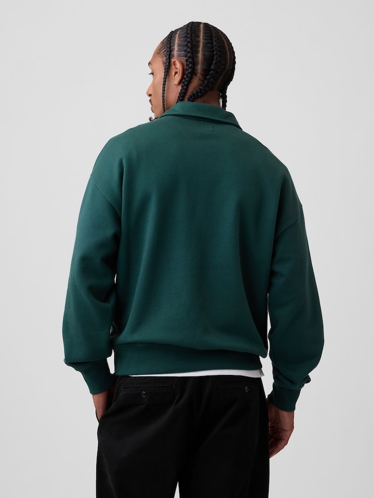 Gap Green Heavyweight Oversized Logo Half-Zip Pullover Sweatshirt - Image 2 of 4 Gap Green Heavyweight Oversized Logo Half-Zip Pullover Sweatshirt - Image 2 of 4