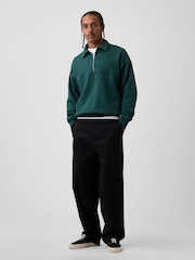 Gap Green Heavyweight Oversized Logo Half-Zip Pullover Sweatshirt - Image 3 of 4
