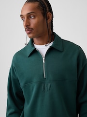 Gap Green Heavyweight Oversized Logo Half-Zip Pullover Sweatshirt - Image 4 of 4