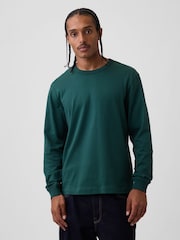Gap Green Heavyweight Relaxed Long Sleeve T-Shirt - Image 1 of 4