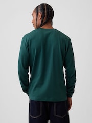 Gap Green Heavyweight Relaxed Long Sleeve T-Shirt - Image 2 of 4