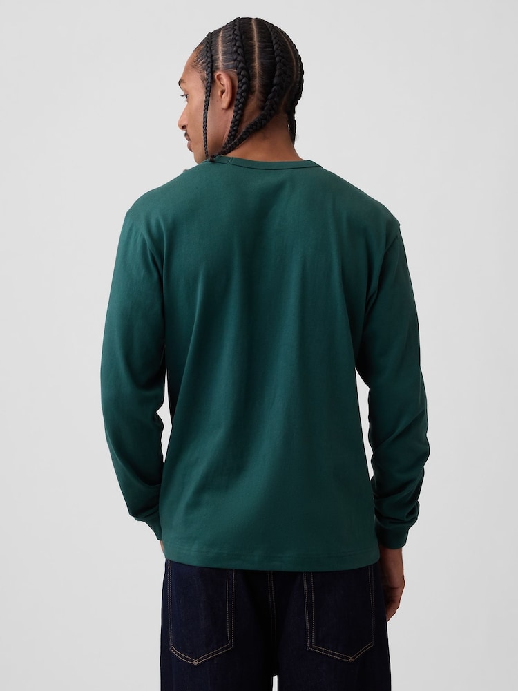 Gap Green Heavyweight Relaxed Long Sleeve T-Shirt - Image 2 of 4