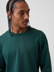Gap Green Heavyweight Relaxed Long Sleeve T-Shirt - Image 4 of 4