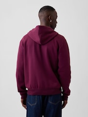 Burgundy - Gap Relaxed Logo Zip-Huvtröja - Bild 2 av 3