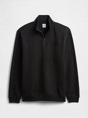 Gap Black Relaxed Logo Quarter-Zip Sweatshirt - Image 4 of 4