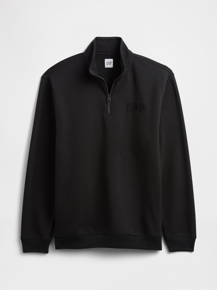 Gap Black Relaxed Logo Quarter-Zip Sweatshirt - Image 4 of 4 Gap Black Relaxed Logo Quarter-Zip Sweatshirt - Image 4 of 4