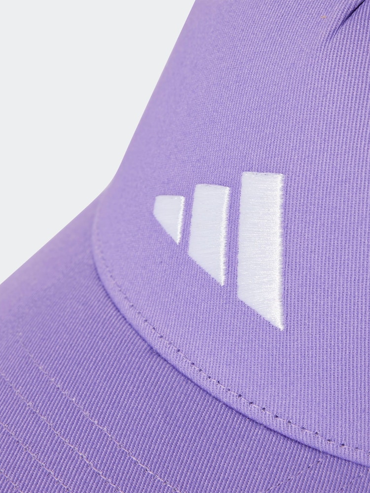 adidas Purple Kids 3 Bar Cap - Image 3 of 4