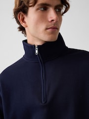 Gap Navy Heavyweight Oversized Quarter-Zip Pullover Sweatshirt - Image 4 of 4