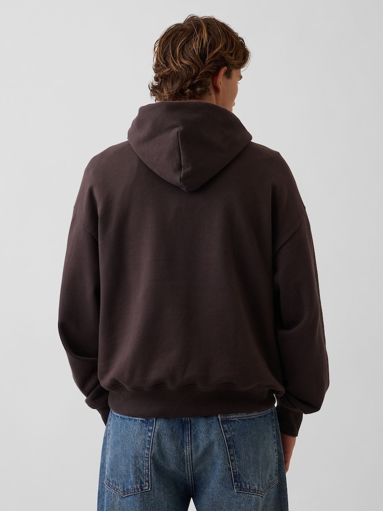 Marrón oscuro - Gap Heavyweight Oversized Hoodie - Imagen 2 de 4