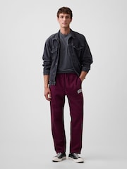 Gap Burgundy Red Logo Straight-Leg Joggers - Image 4 of 5