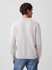 Gap Light Grey Relaxed Polo Jumper - Image 2 of 4