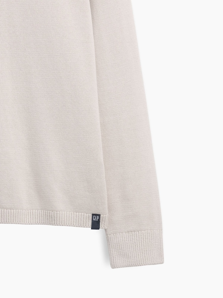 Gap Light Grey Relaxed Polo Jumper - Image 4 of 4 Gap Light Grey Relaxed Polo Jumper - Image 4 of 4