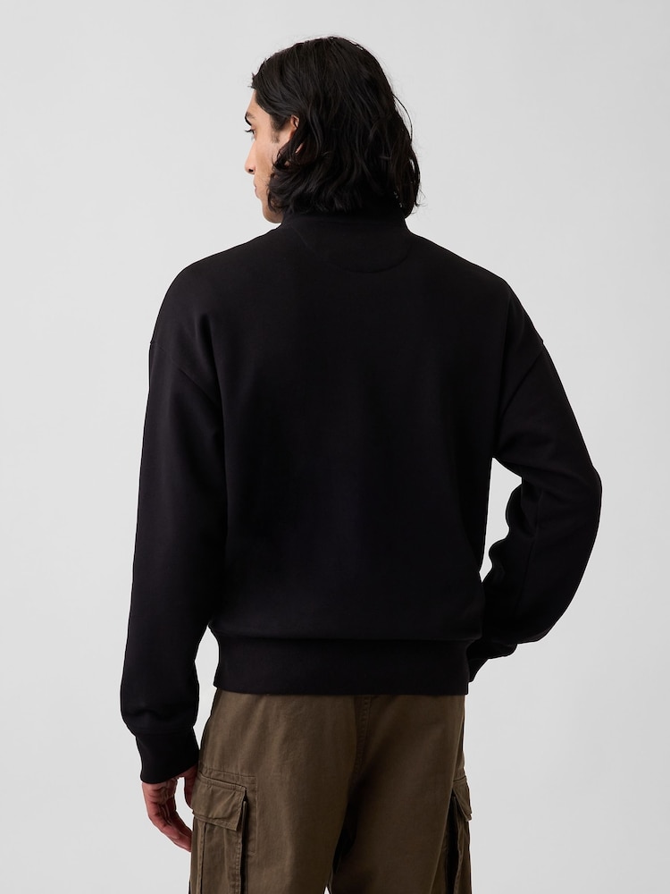 Gap Black Heavyweight Oversized Quarter-Zip Pullover Sweatshirt - Image 2 of 4