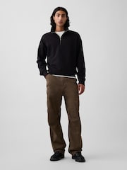Gap Black Heavyweight Oversized Quarter-Zip Pullover Sweatshirt - Image 3 of 4