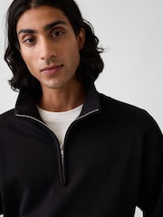 Gap Black Heavyweight Oversized Quarter-Zip Pullover Sweatshirt - Image 4 of 4