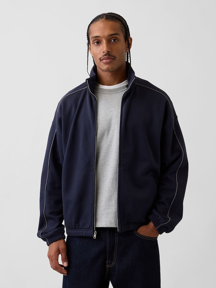 Gap Navy Heavyweight Oversized Zip-Up Jacket - Image 1 of 4