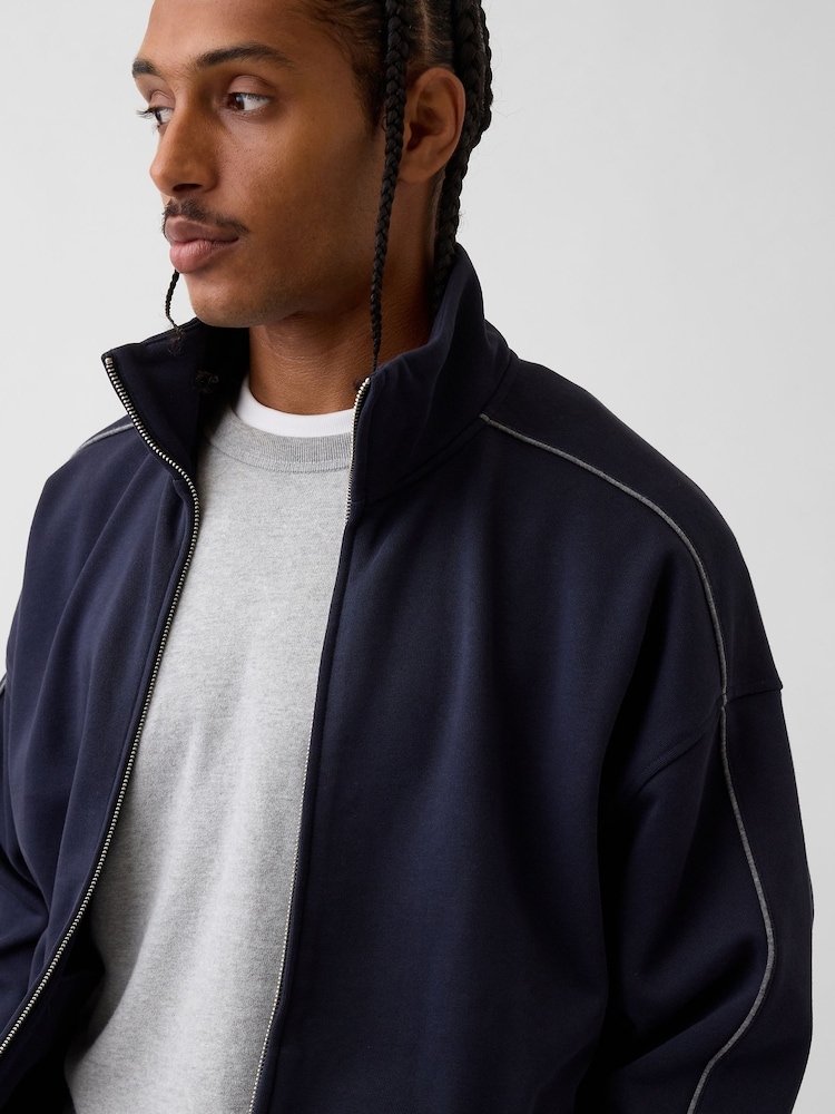 Gap Navy Heavyweight Oversized Zip-Up Jacket - Image 4 of 4
