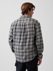 Gap Blue/Yellow Check Relaxed Flannel Shirt - Image 2 of 4