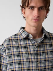 Gap Blue/Yellow Check Relaxed Flannel Shirt - Image 4 of 4