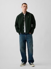 Gap Green Relaxed Boxy Straight-Hem Oxford Shirt - Image 3 of 4