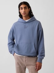 Gap Blue Heavyweight Oversized Logo Hoodie - Image 1 of 4