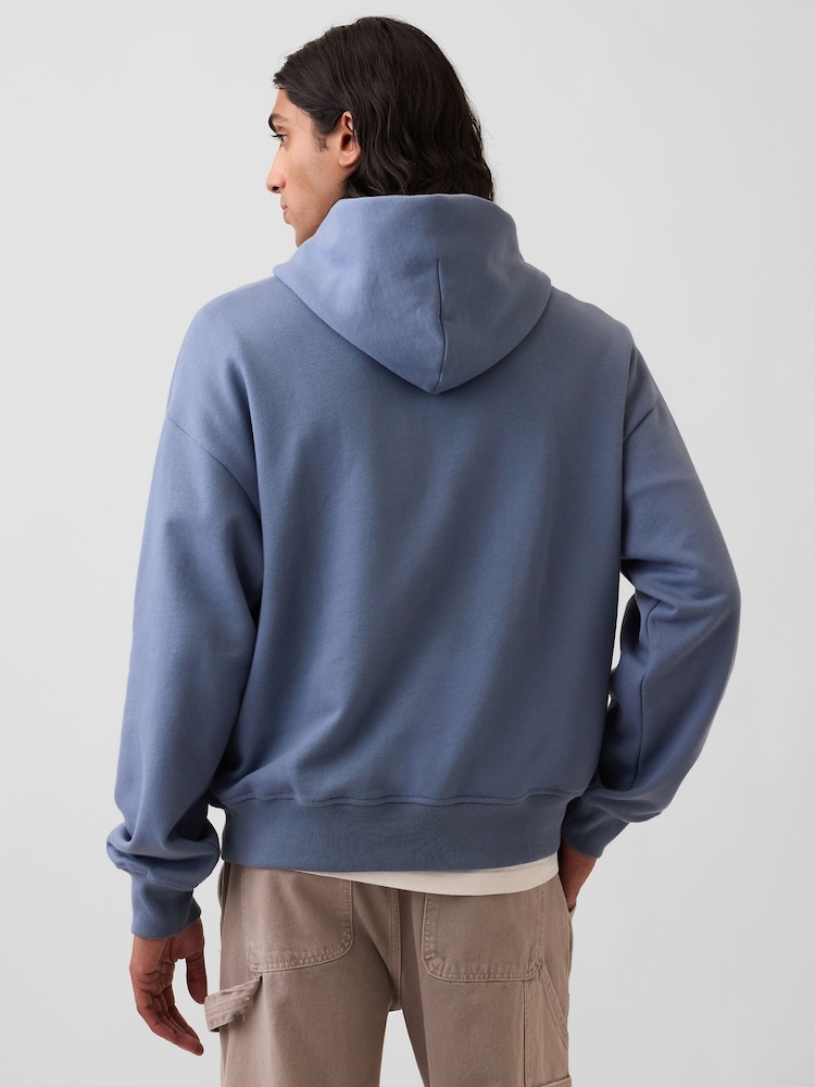 Gap Blue Heavyweight Oversized Logo Hoodie - Image 2 of 4 Gap Blue Heavyweight Oversized Logo Hoodie - Image 2 of 4