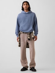 Gap Blue Heavyweight Oversized Logo Hoodie - Image 3 of 4
