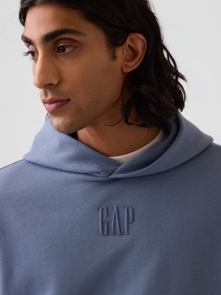Gap Blue Heavyweight Oversized Logo Hoodie - Image 4 of 4 Gap Blue Heavyweight Oversized Logo Hoodie - Image 4 of 4