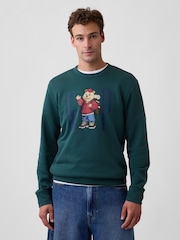 Gap Green Brannan Bear Logo Crew Neck Sweatshirt - Image 1 of 4