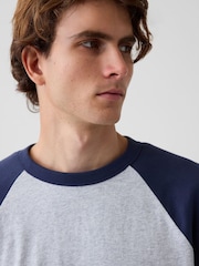 Gap Grey/Blue Heavyweight Relaxed Long Sleeve T-Shirt - Image 4 of 4
