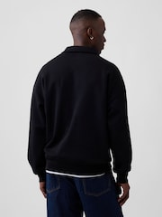 Gap Black Oversized Logo Quarter-Zip Sweatshirt - Image 2 of 4