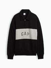 Gap Black Oversized Logo Quarter-Zip Sweatshirt - Image 4 of 4
