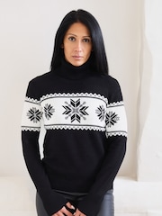 The Little Tailor Snowflake Slim Fit Christmas Jumper - Image 2 of 6