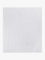 The Little Tailor Baby Fisherman Cable 100% Cotton Knitted White Blanket - Image 4 of 6