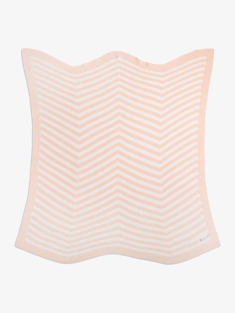 The Little Tailor Baby Chevron Design 100% Cotton Knitted Shawl - Image 2 of 6