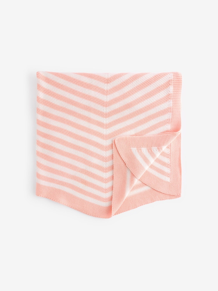 Roze - The Little Tailor Baby Chevron Design 100% Cotton Knitted Shawl - Image 5 of 6