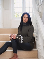 The Little Tailor Button Trim Luxury Knit Christmas Jumper - Image 1 of 6