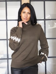 The Little Tailor Button Trim Luxury Knit Christmas Jumper - Image 2 of 6