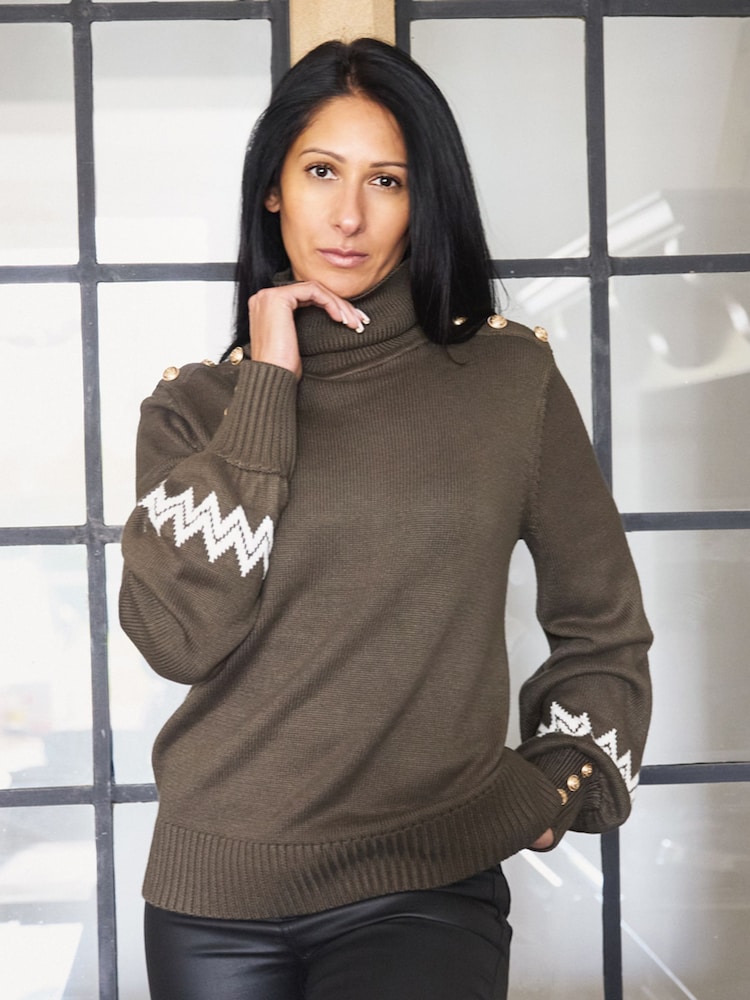 The Little Tailor Button Trim Luxury Knit Christmas Jumper - Image 2 of 6