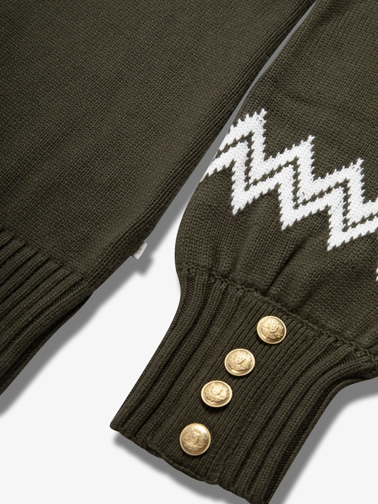The Little Tailor Button Trim Luxury Knit Christmas Jumper - Image 6 of 6