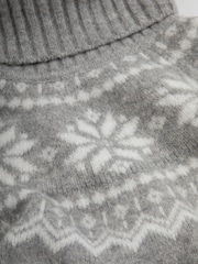 The Little Tailor Snowflake Funnel Neck Chunky Christmas Jumper - Image 4 of 5