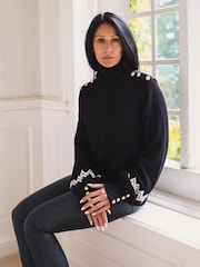 The Little Tailor Button Trim Luxury Knit Christmas Jumper - Image 1 of 7