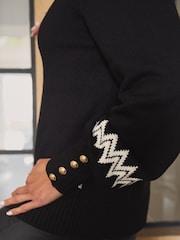 The Little Tailor Button Trim Luxury Knit Christmas Jumper - Image 2 of 7