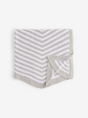 The Little Tailor Baby Chevron Design 100% Cotton Knitted Shawl - Image 2 of 7