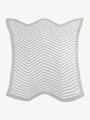 The Little Tailor Baby Chevron Design 100% Cotton Knitted Shawl - Image 3 of 7